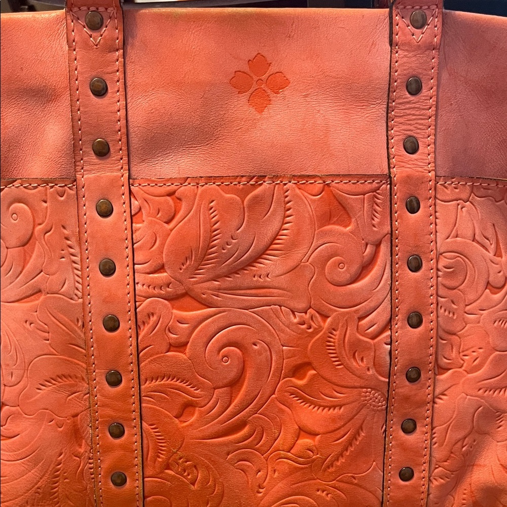 Patricia Nash Tooled Leather Tote in Burnt Orange